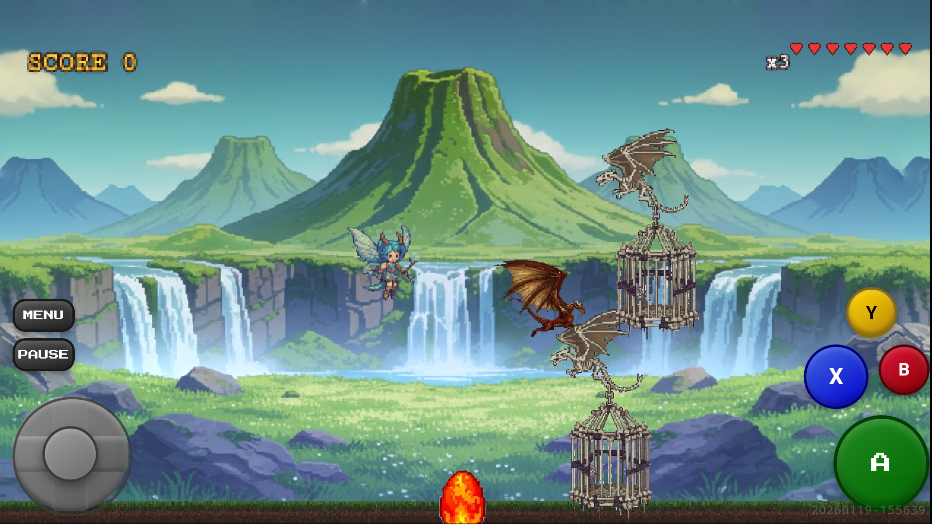 Dragon Flight screenshot showing a kidnapping moment in the dragon boneyard stage